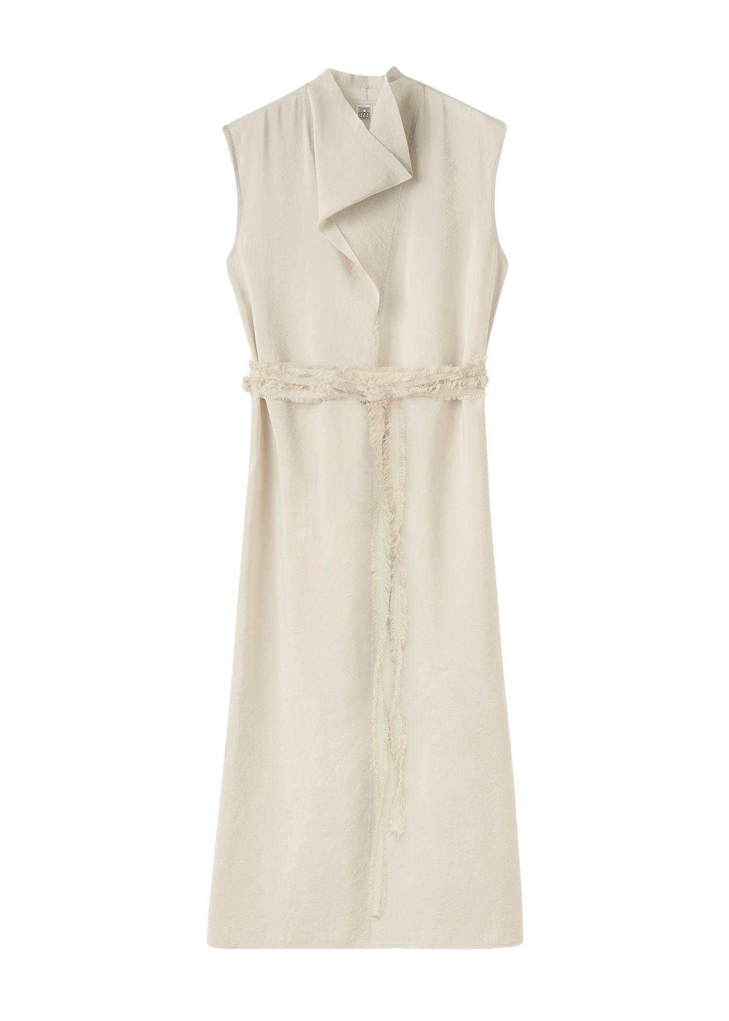 Robe midi à col rabattu - Oyster