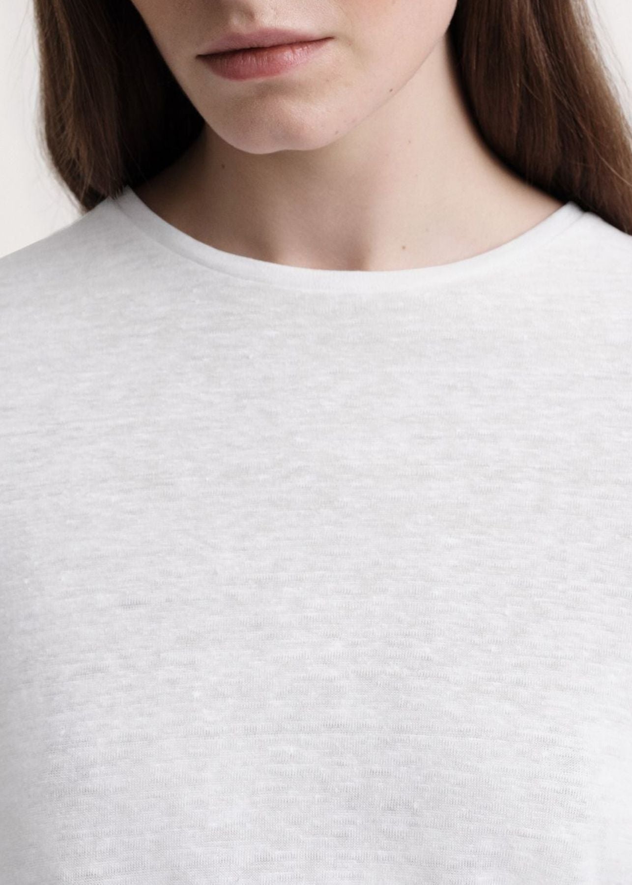 T-shirt en lin à coutures incurvées - White