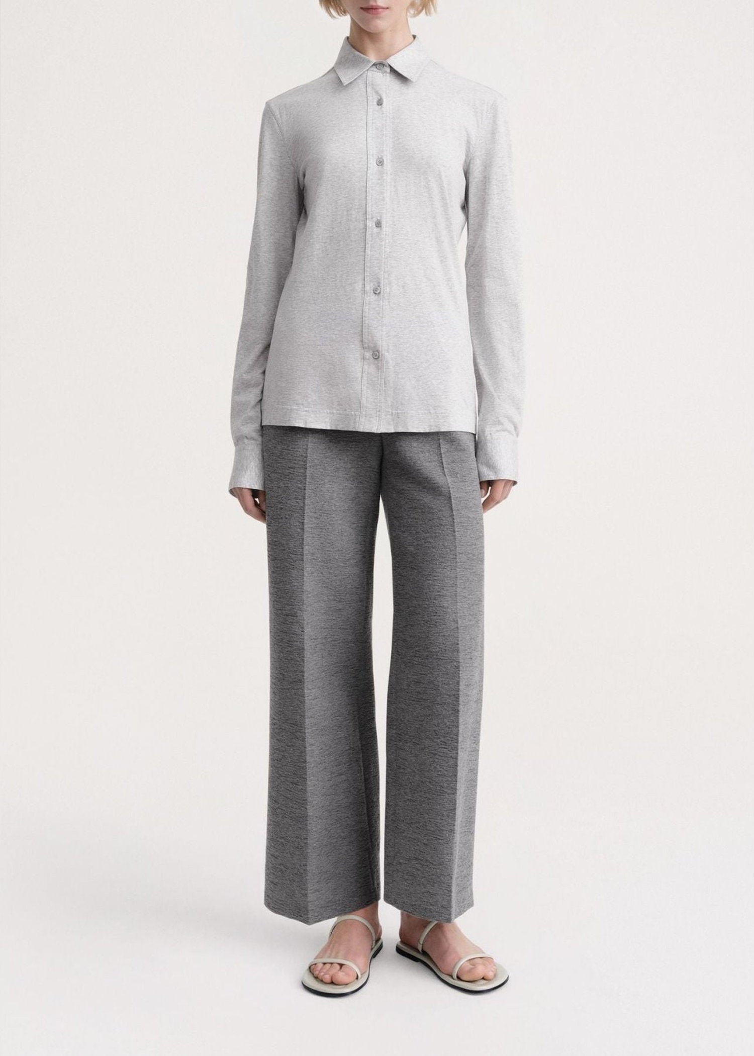 Chemise décontractée à col pointu - Grey Melange