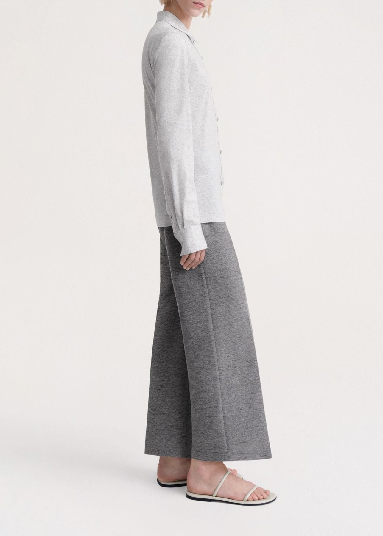 Chemise décontractée à col pointu - Grey Melange