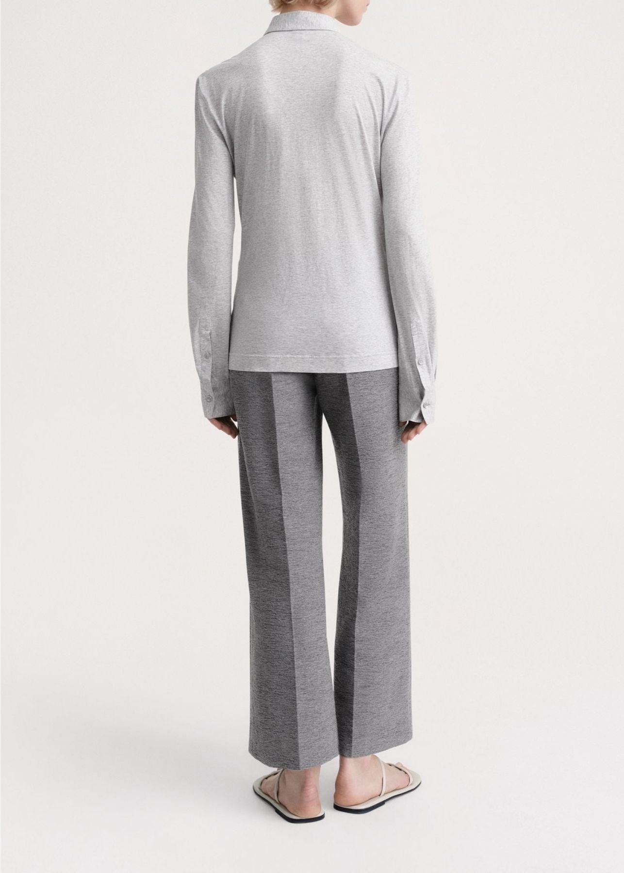 Chemise décontractée à col pointu - Grey Melange