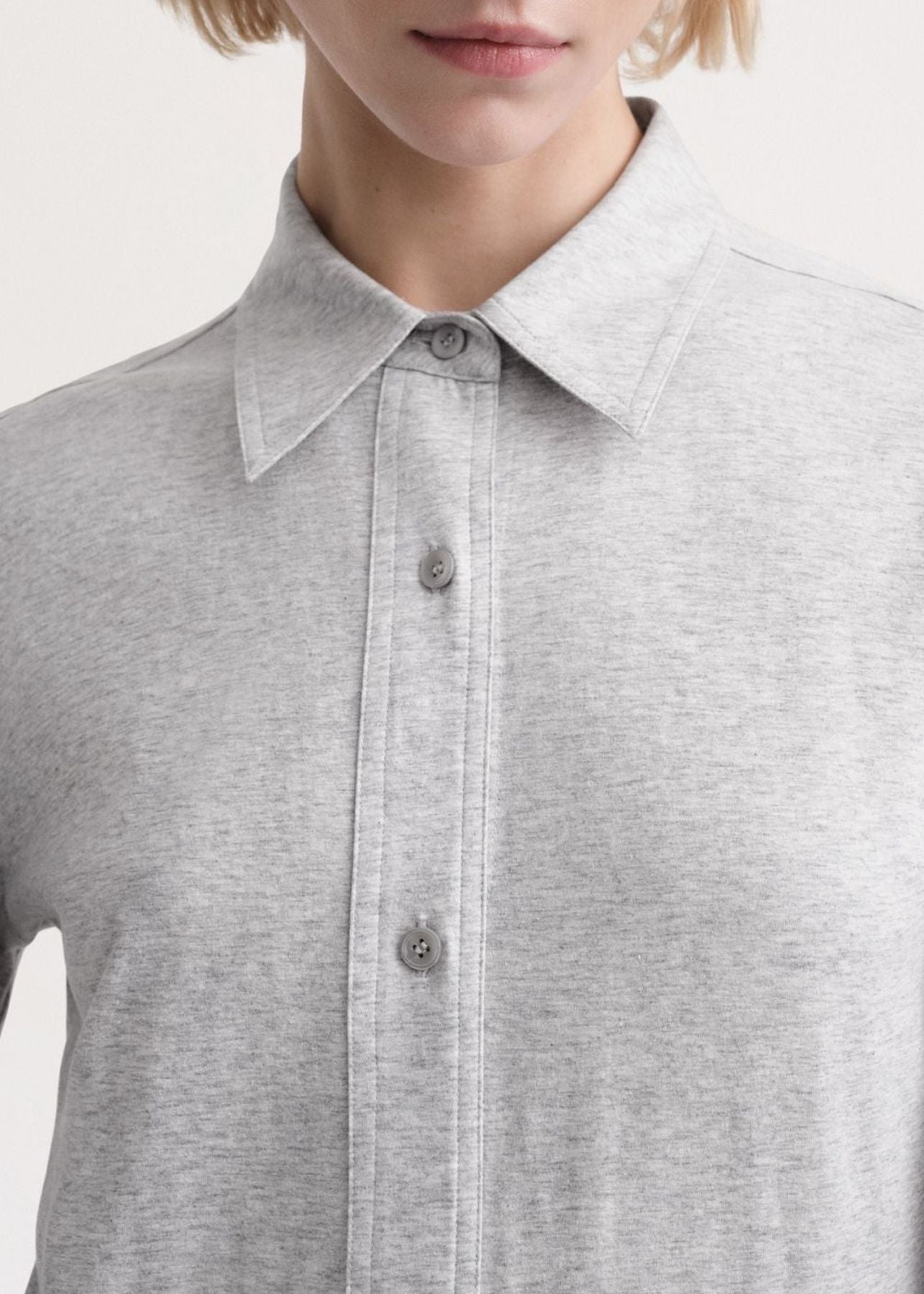 Chemise décontractée à col pointu - Grey Melange