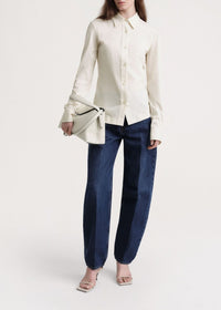 Casual shirt with pointed collar - Macadamia