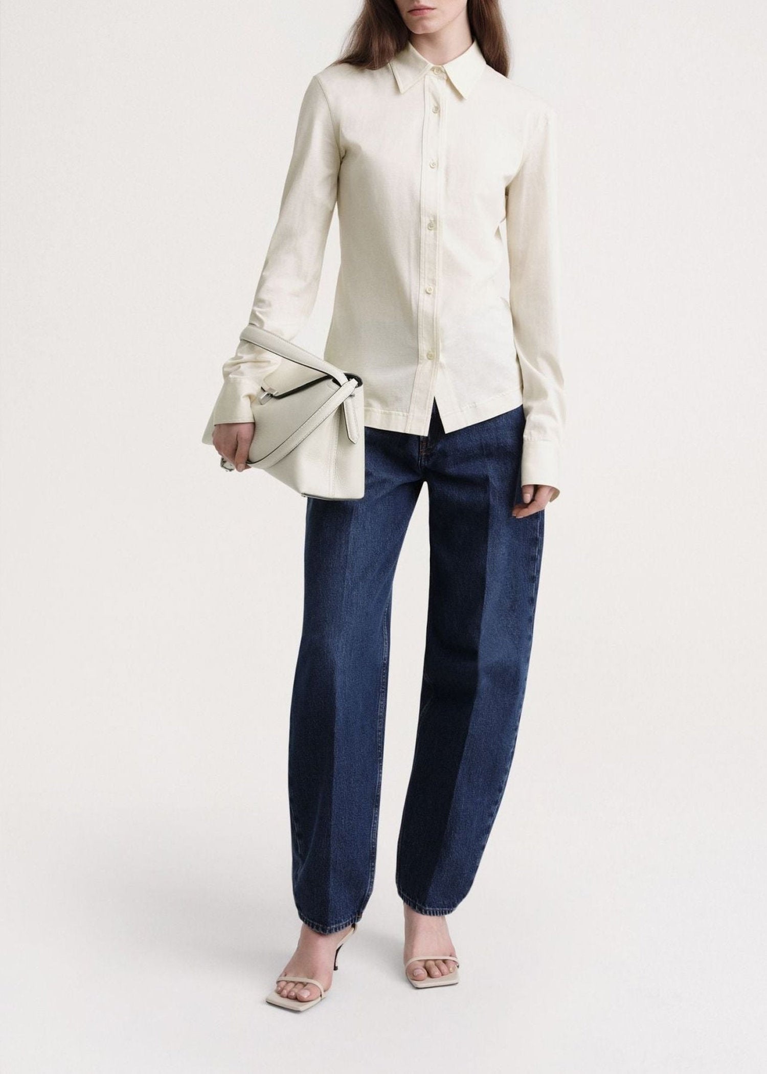 Casual shirt with pointed collar - Macadamia