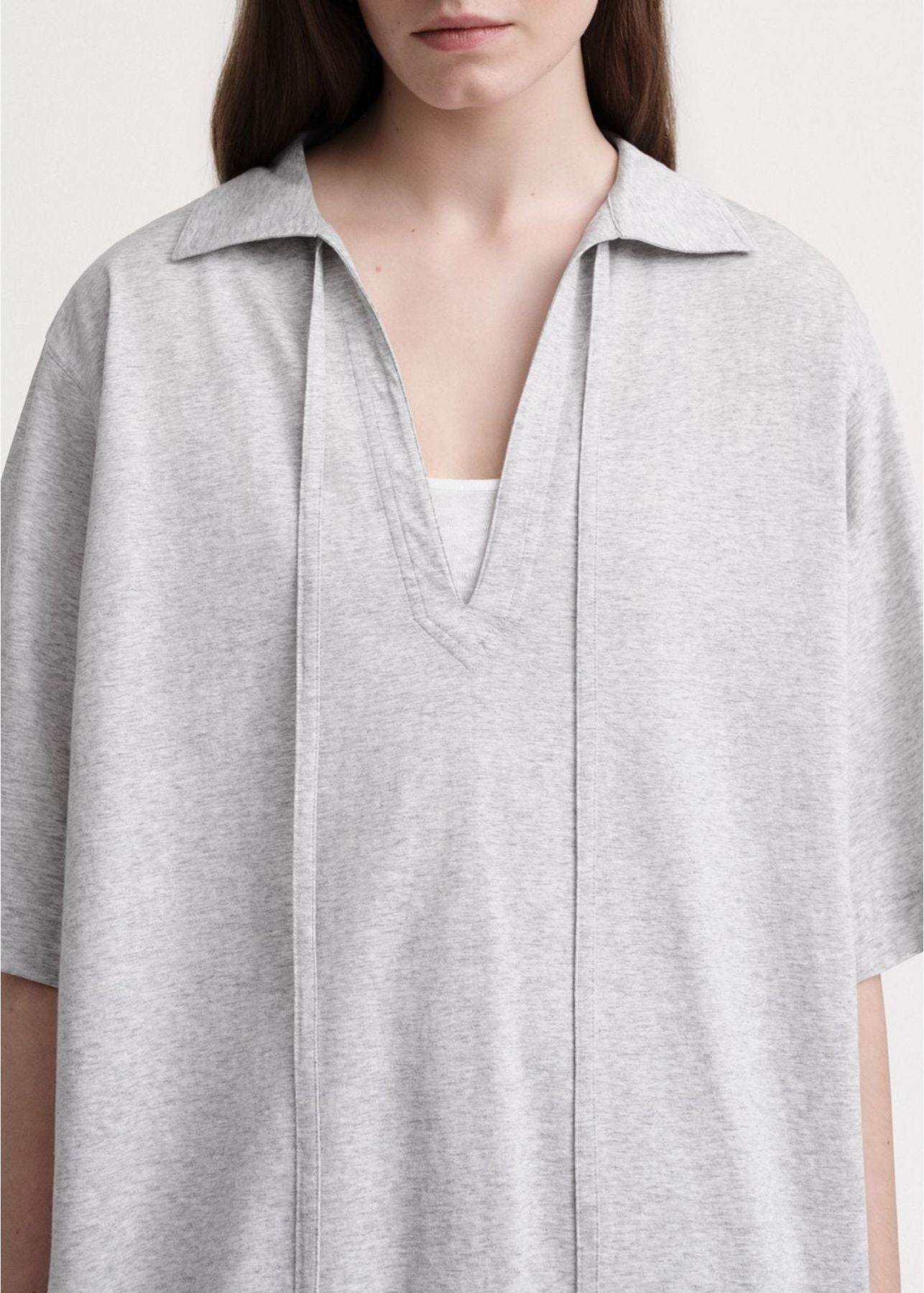 Tunique à encolure nouée - Grey Melange