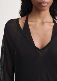 T-shirt à manches longues et col V - Black