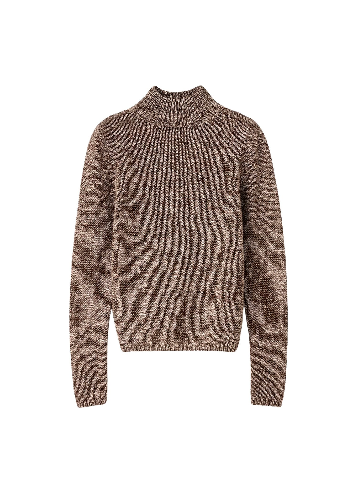 Pull à col roulé en lin mélangé - Chestnut