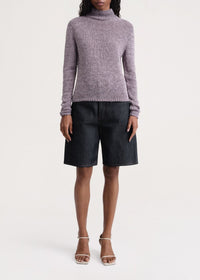 Pull à col roulé en lin mélangé - Lilac