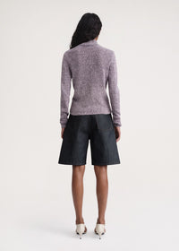 Pull à col roulé en lin mélangé - Lilac