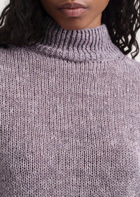 Pull à col roulé en lin mélangé - Lilac