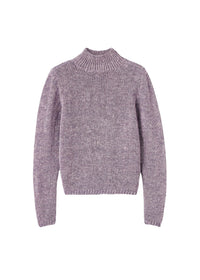 Pull à col roulé en lin mélangé - Lilac