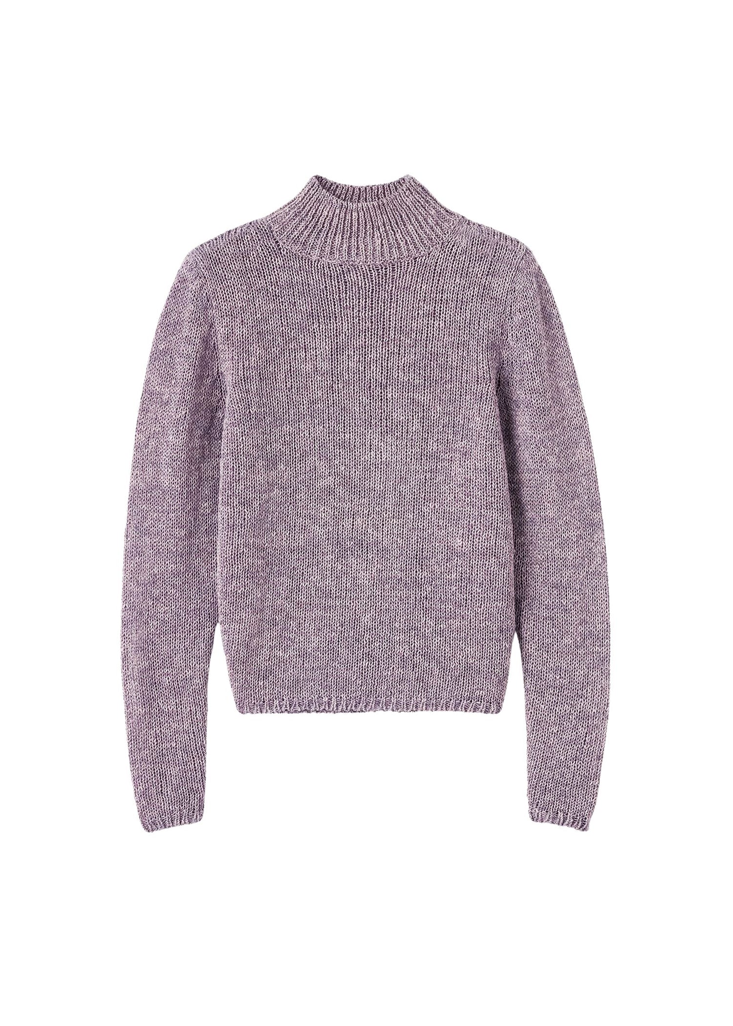 Pull à col roulé en lin mélangé - Lilac