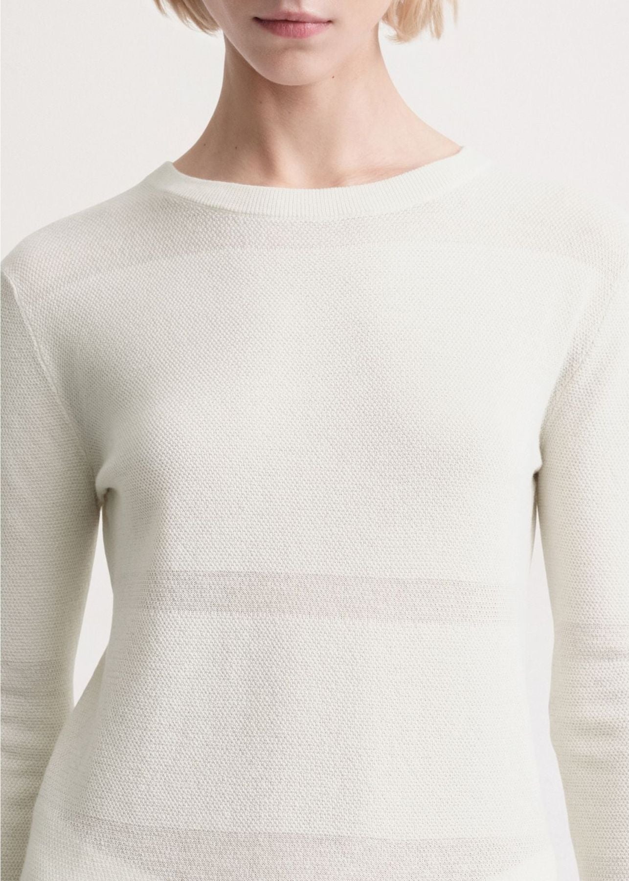 Horizontal striped sweater - Butter Cream