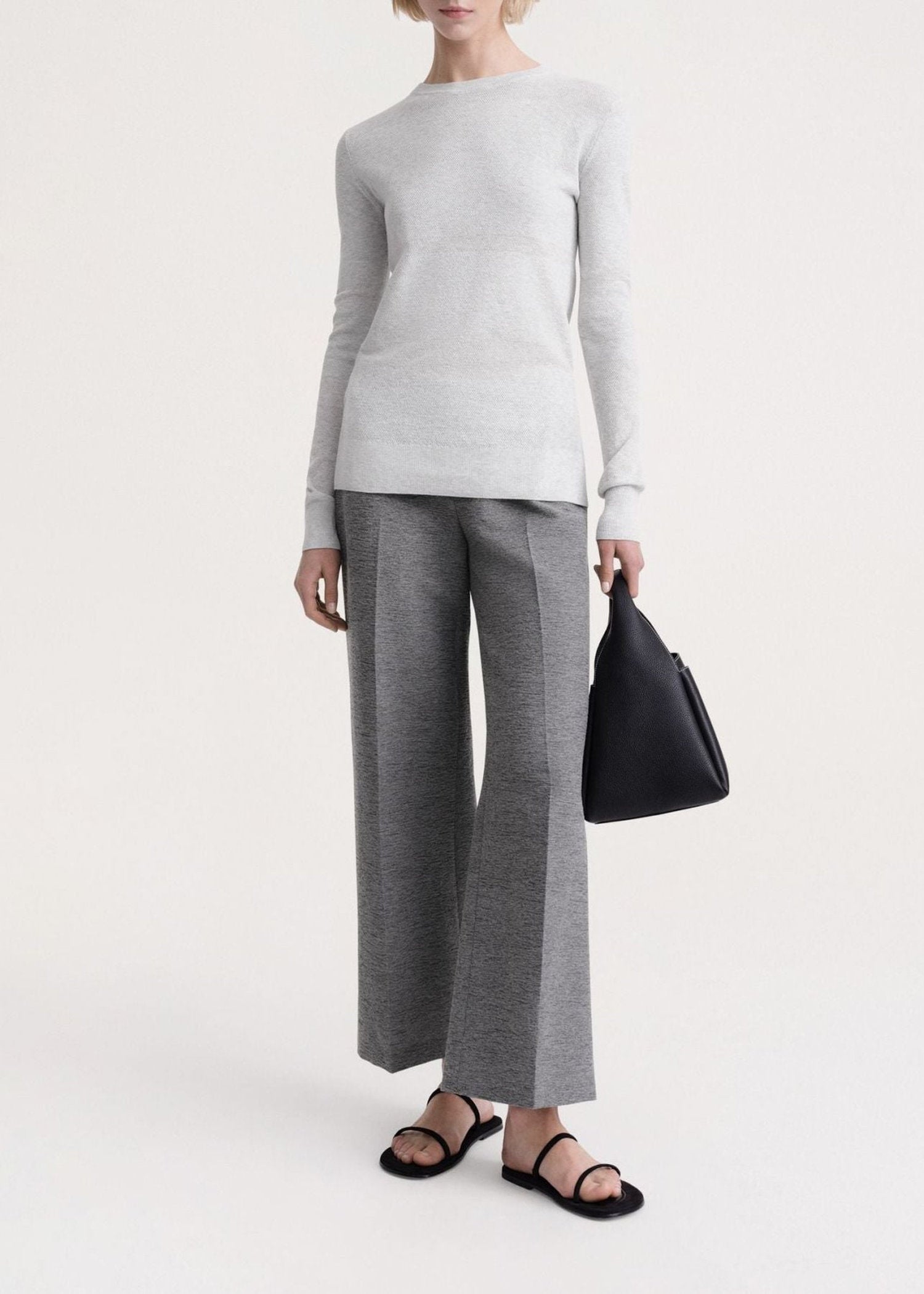 Pull à rayures horizontales - Light Grey Melange