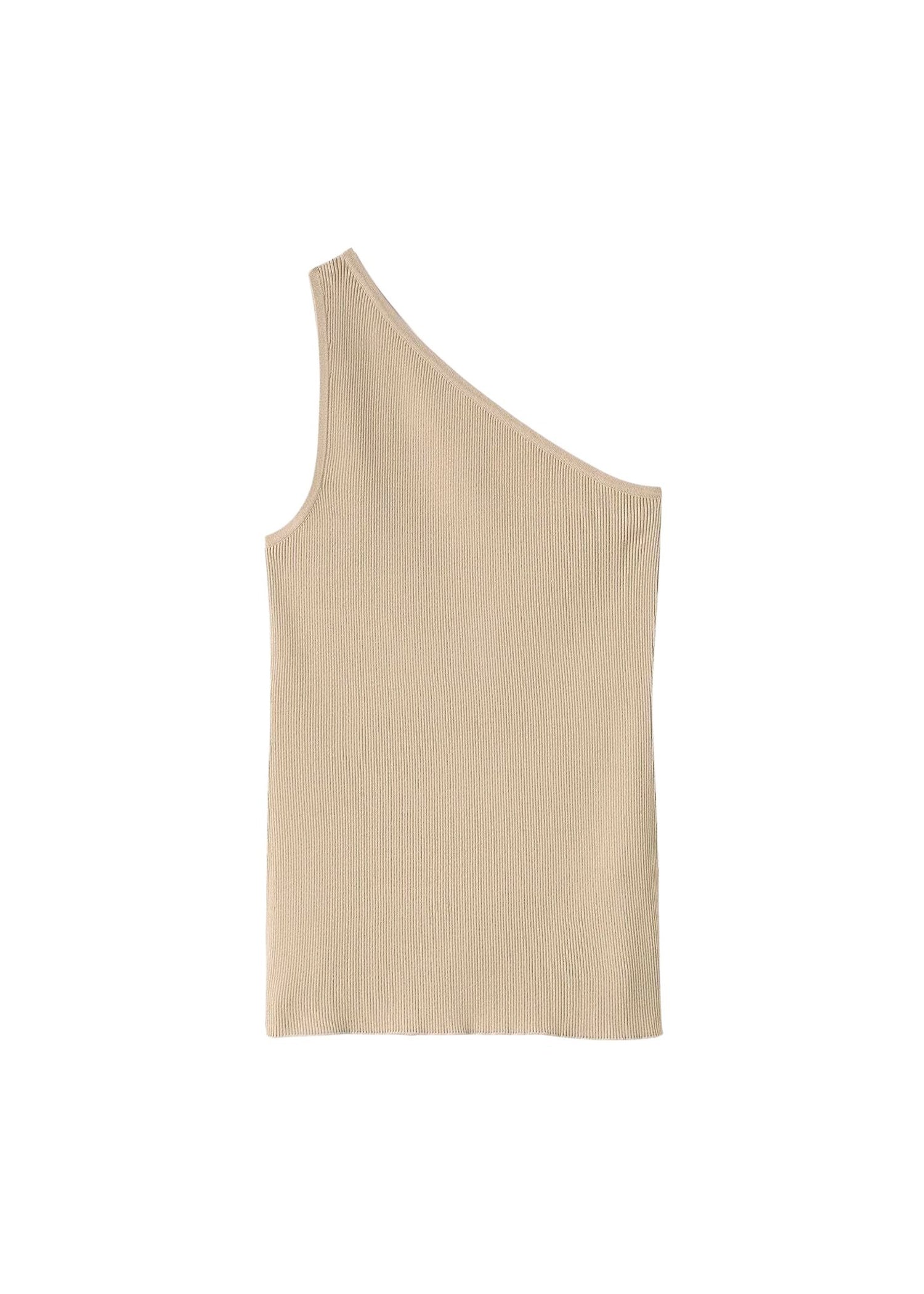 Débardeur asymétrique côtelé - Overcast Beige