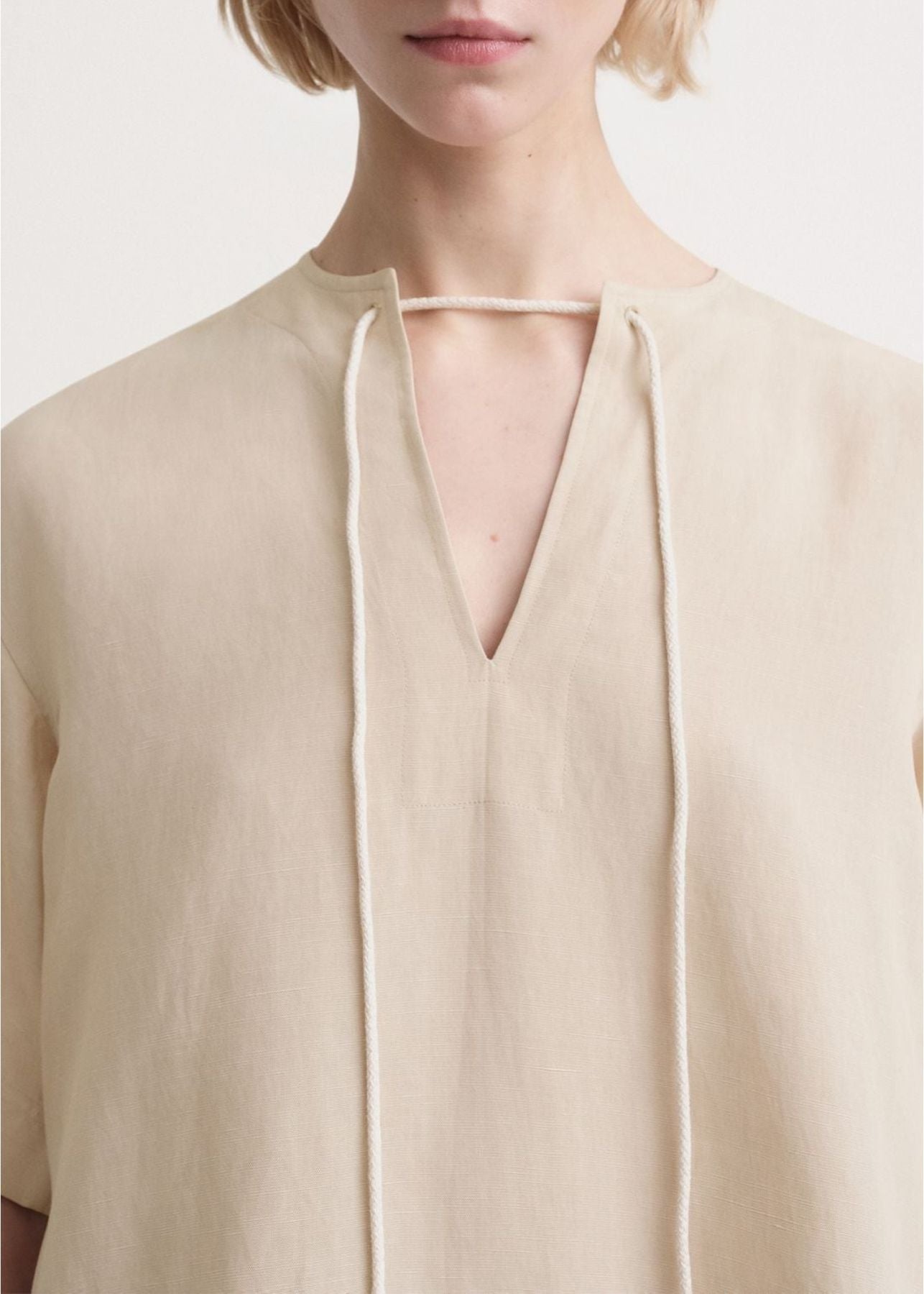 T-shirt à cordons - Overcast Beige