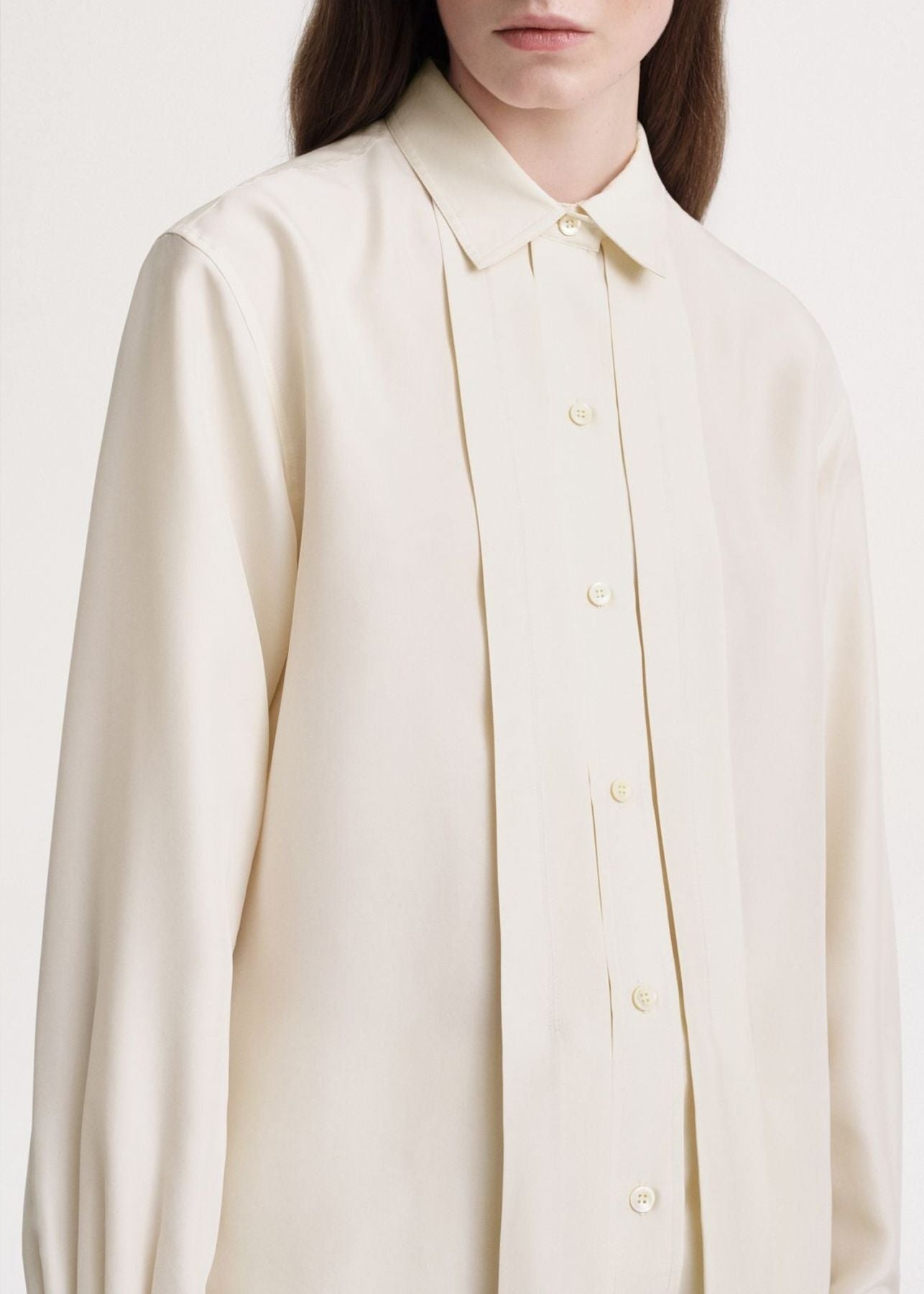 Chemise plissée et boutonnée - Macadamia