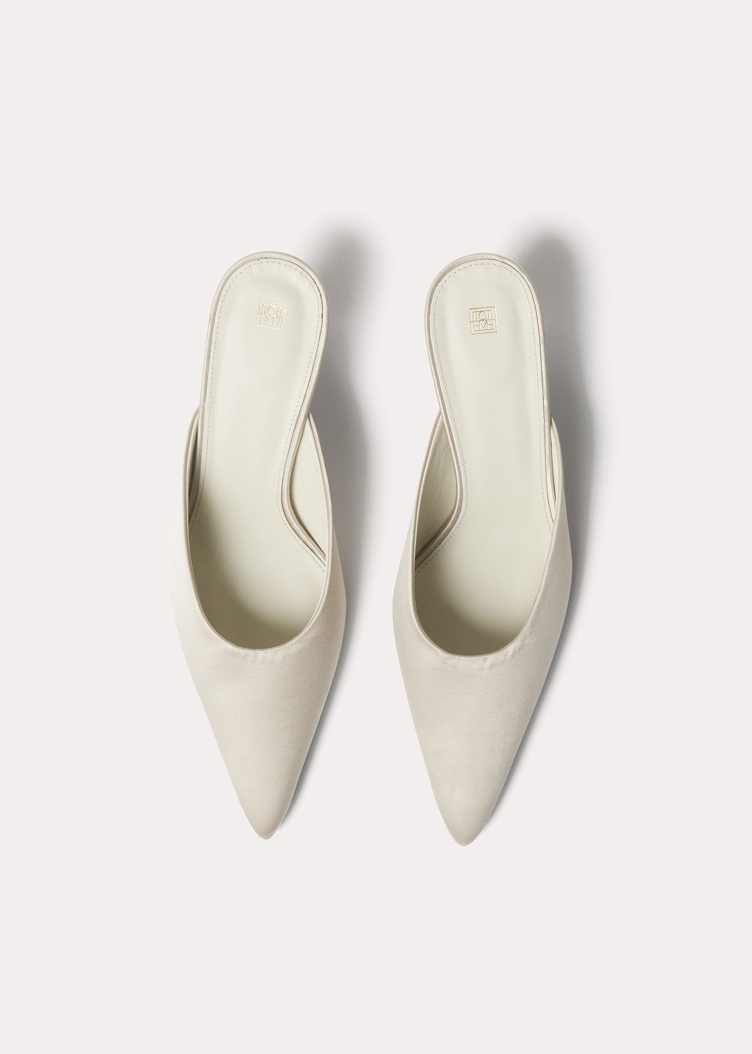 Mules à talons pointues 65 en satin - Sand