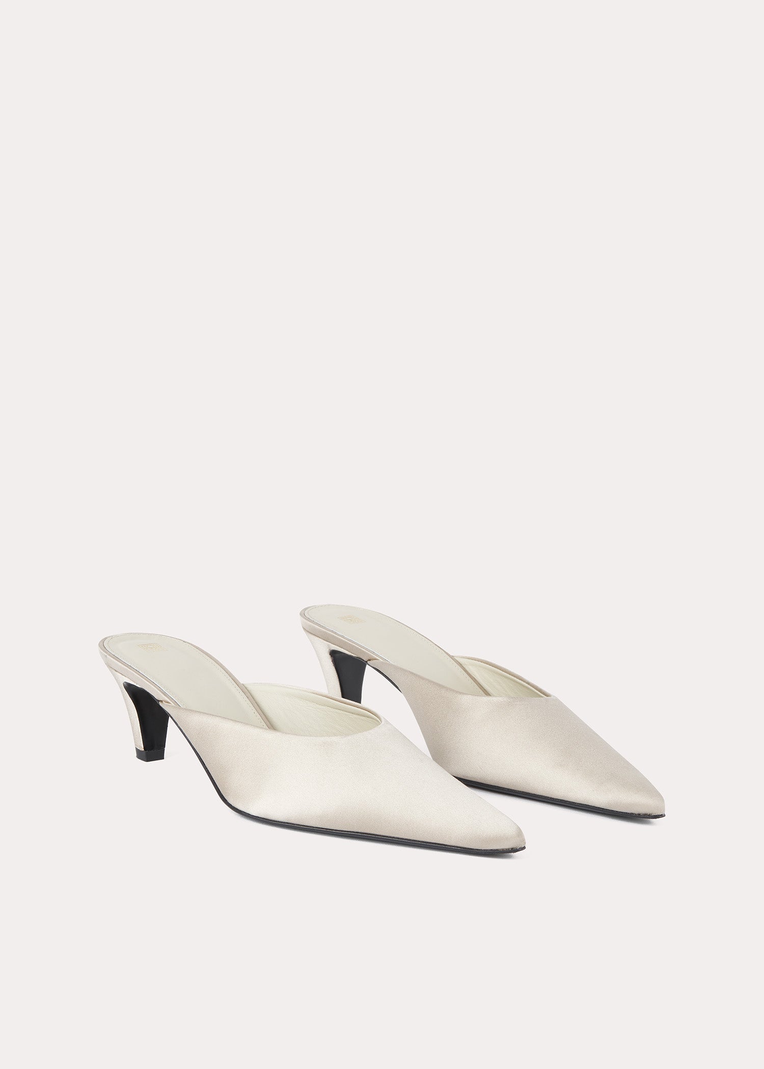 Mules à talons pointues 65 en satin - Sand