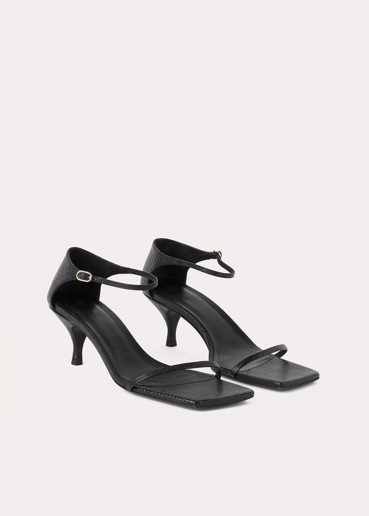 Sandales à talons 55 avec lanières - Black Lizard