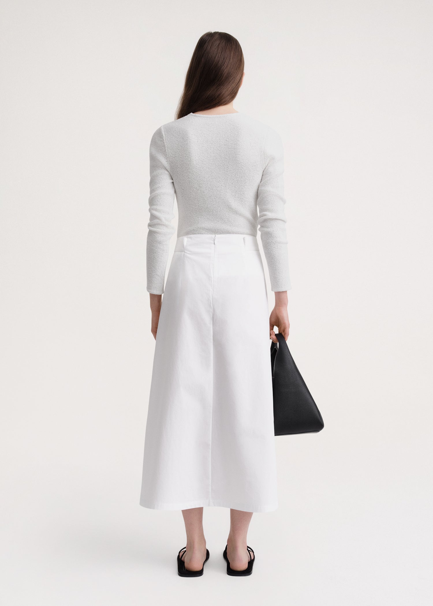 Jupe midi à taille nouée - White