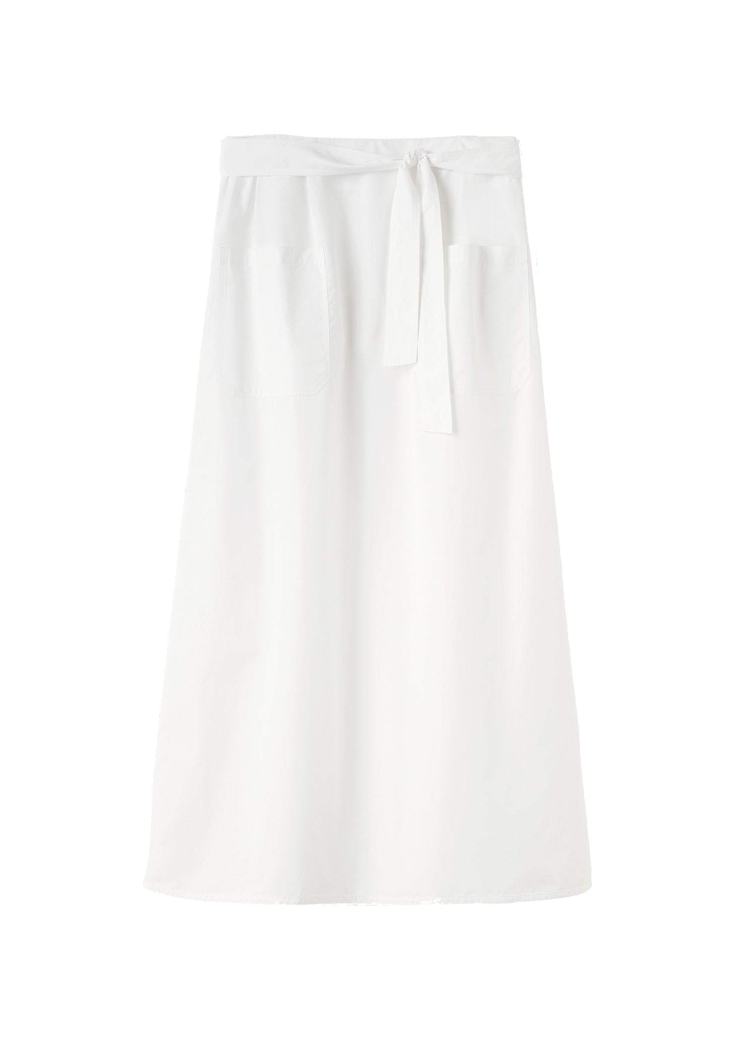 Jupe midi à taille nouée - White