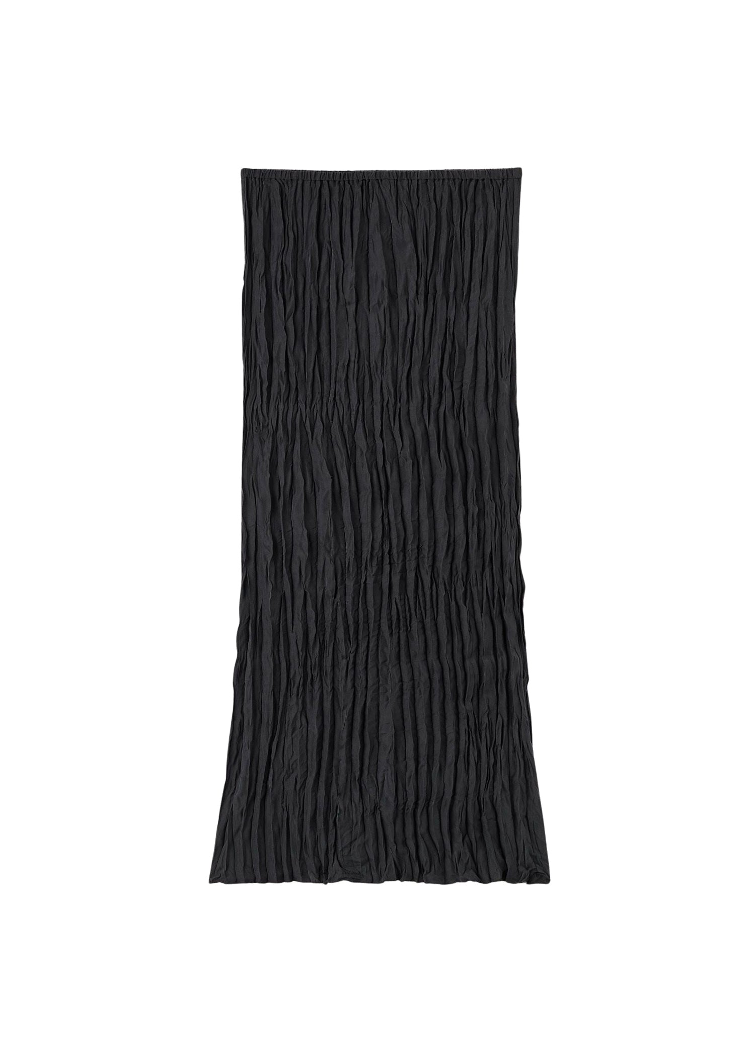 Jupe midi texturée en soie - Black