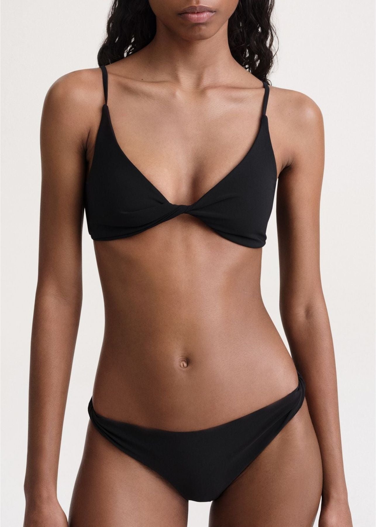Twisted rib bikini bottoms - Black