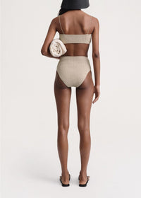 Smocked bikini top - Overcast Beige