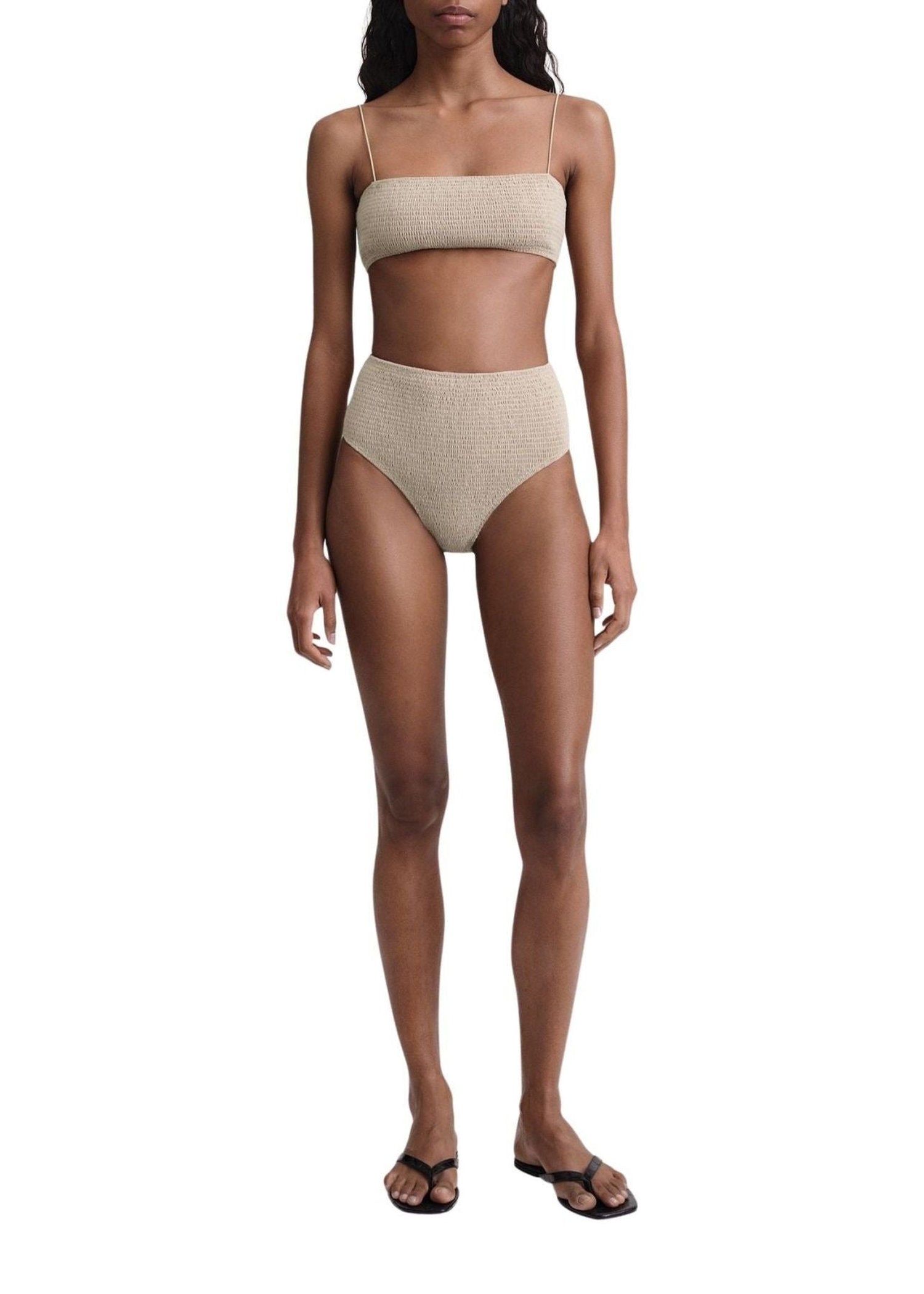 Bas de bikini smocké - Silver Grey