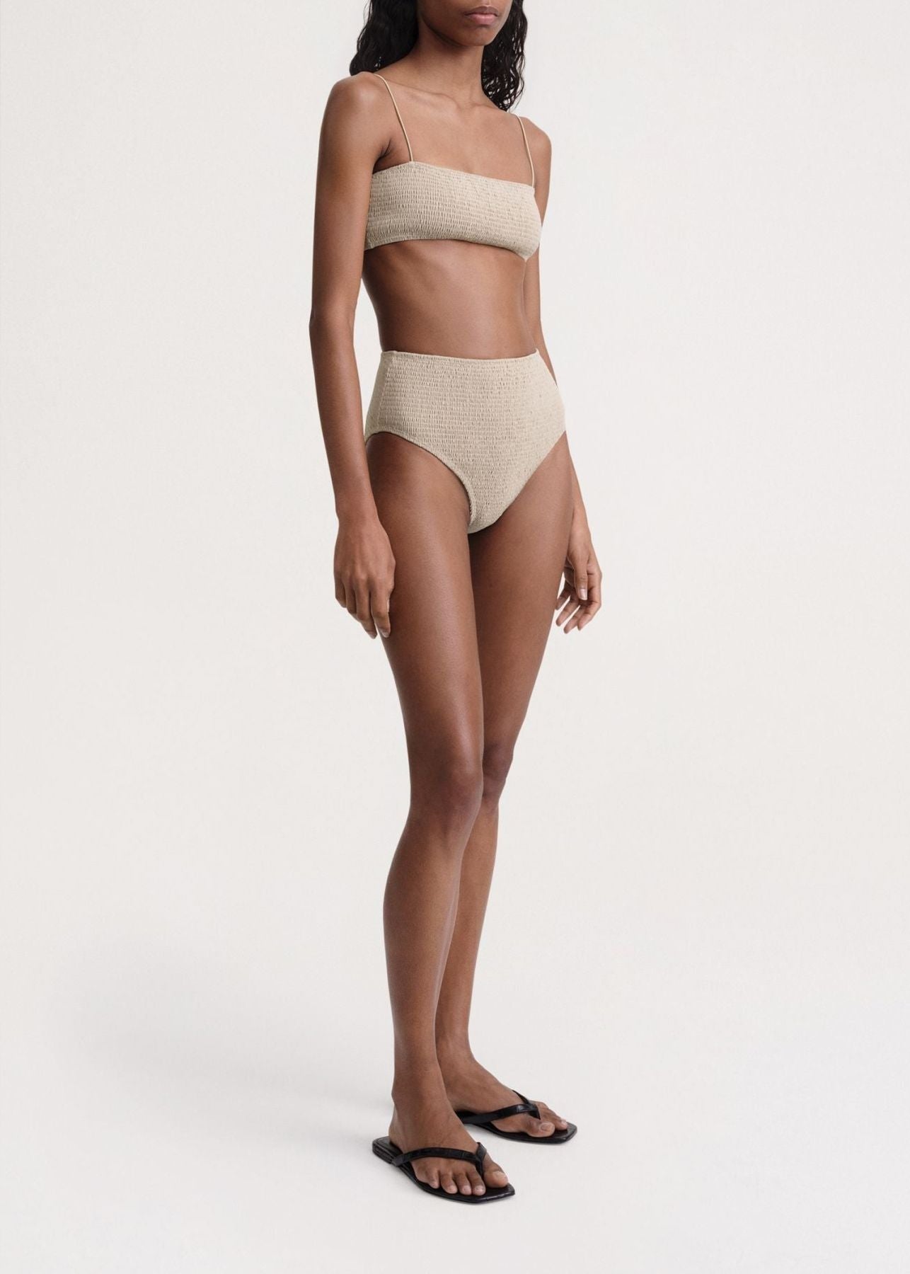 Bas de bikini smocké - Silver Grey