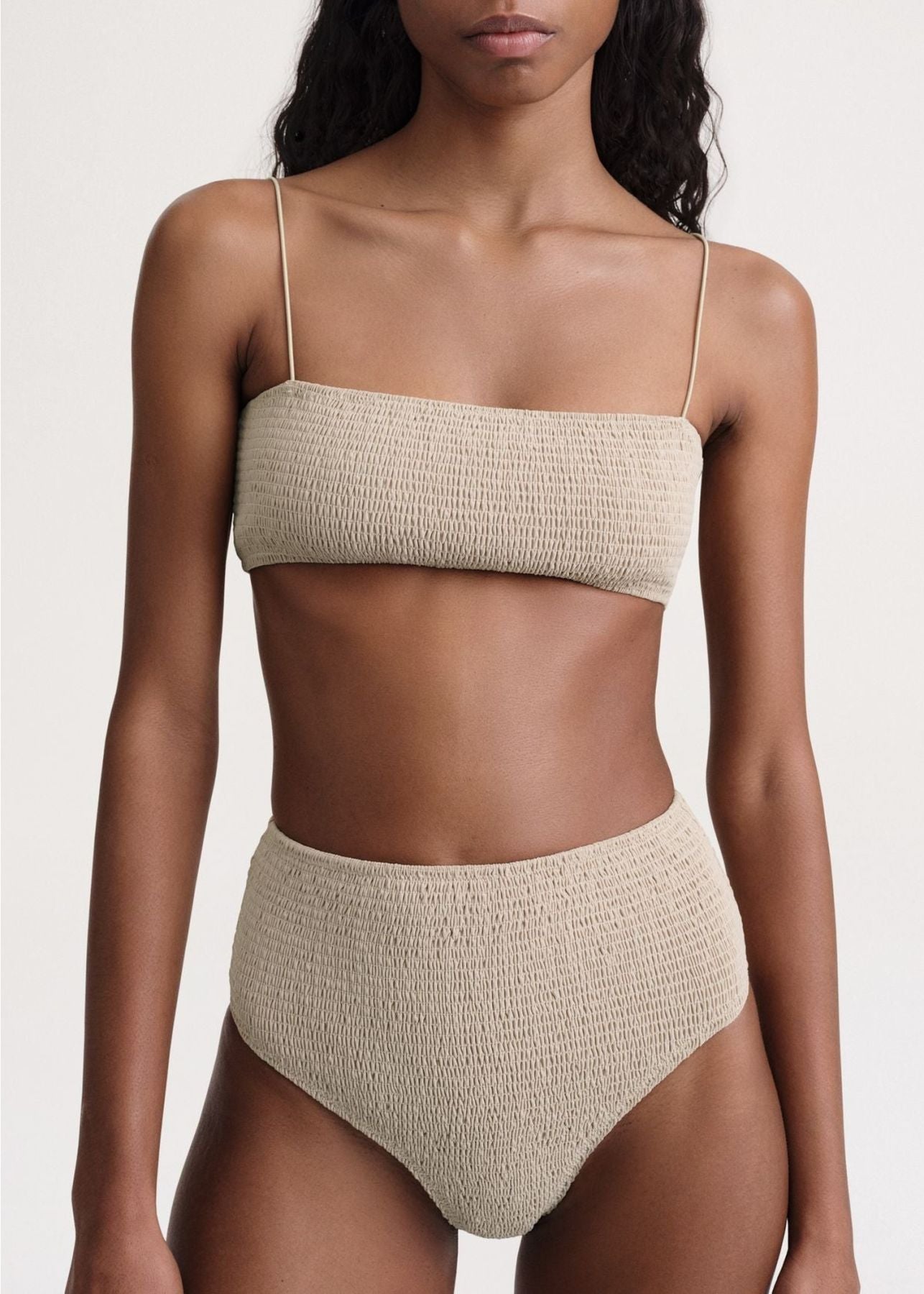 Bas de bikini smocké - Silver Grey
