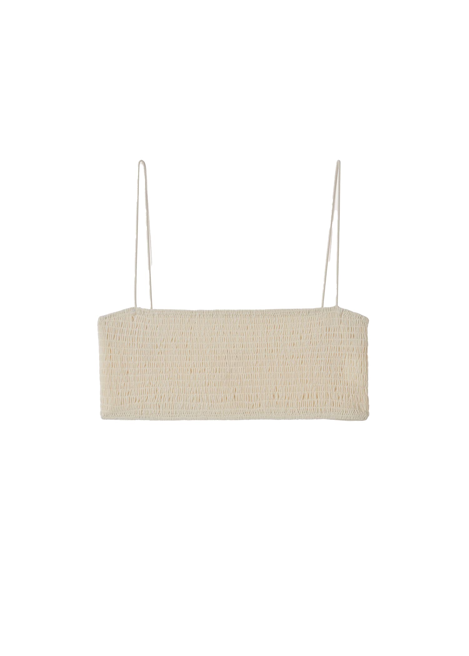 Smocked bikini top - Overcast Beige