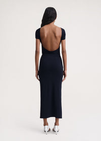 Jupe midi à fentes latérales - Dark Navy