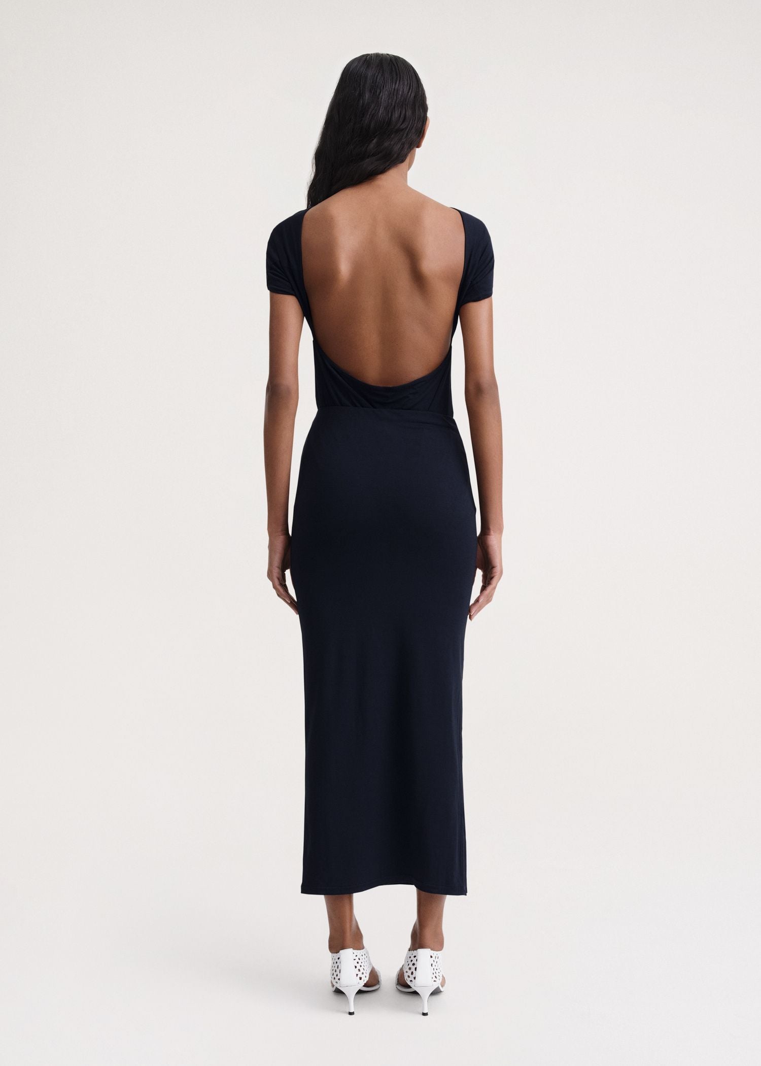 Jupe midi à fentes latérales - Dark Navy