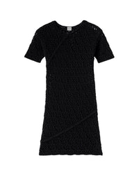 T-shirt torsadé en crochet - Black