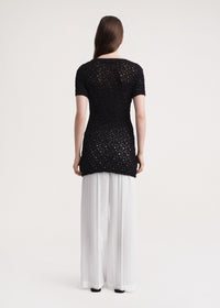 T-shirt torsadé en crochet - Black