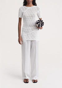 T-shirt torsadé en crochet - White