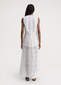 Robe longue en broderie anglaise - White