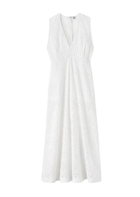 Robe longue en broderie anglaise - White