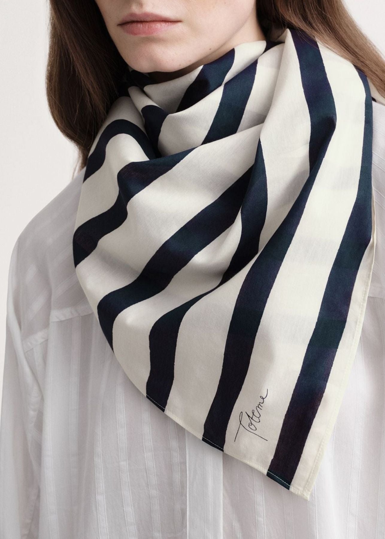 Écharpe à rayures dessinées - Dark Navy Stripe