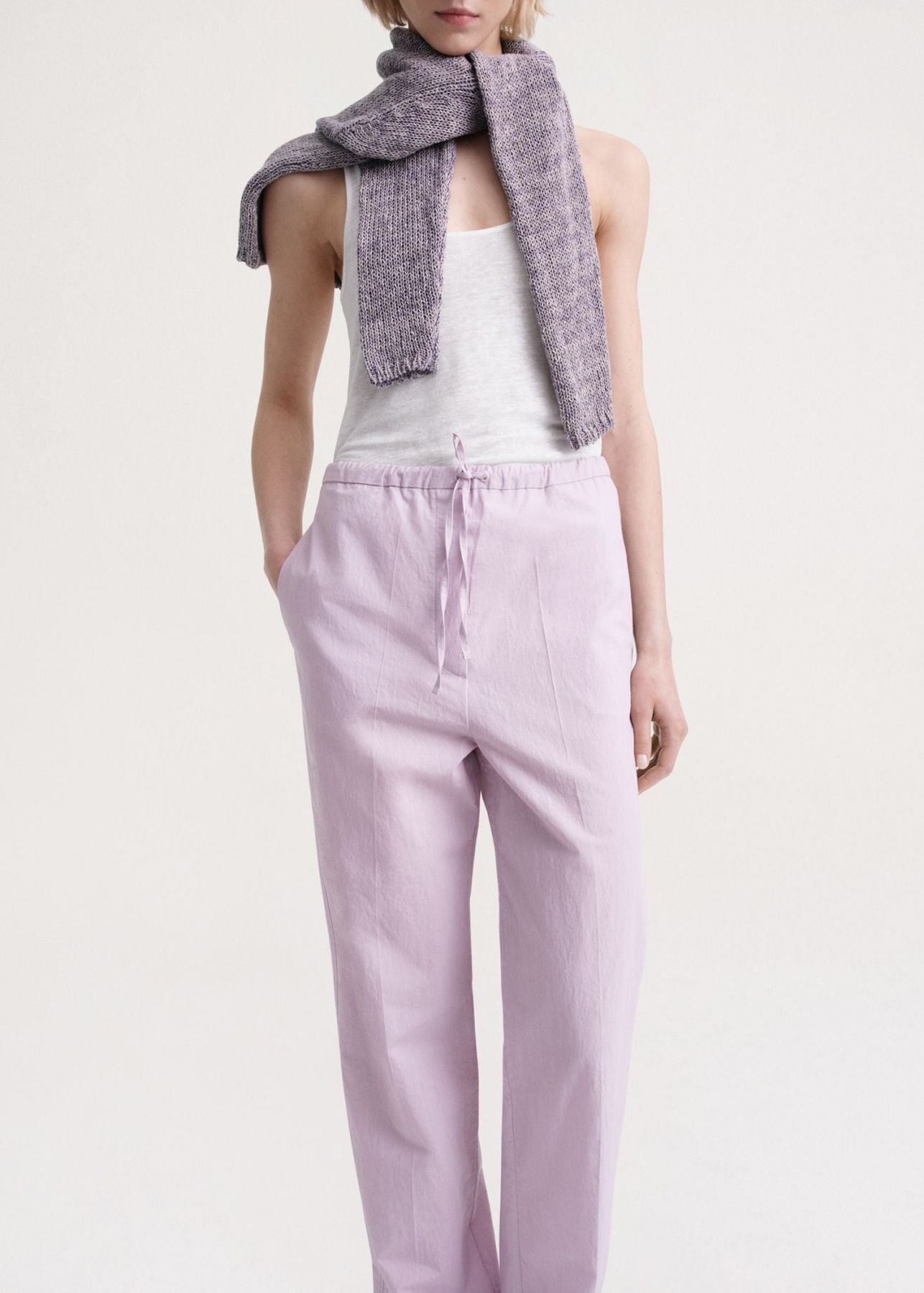 Pantalon à cordon de serrage pressé - Lilac