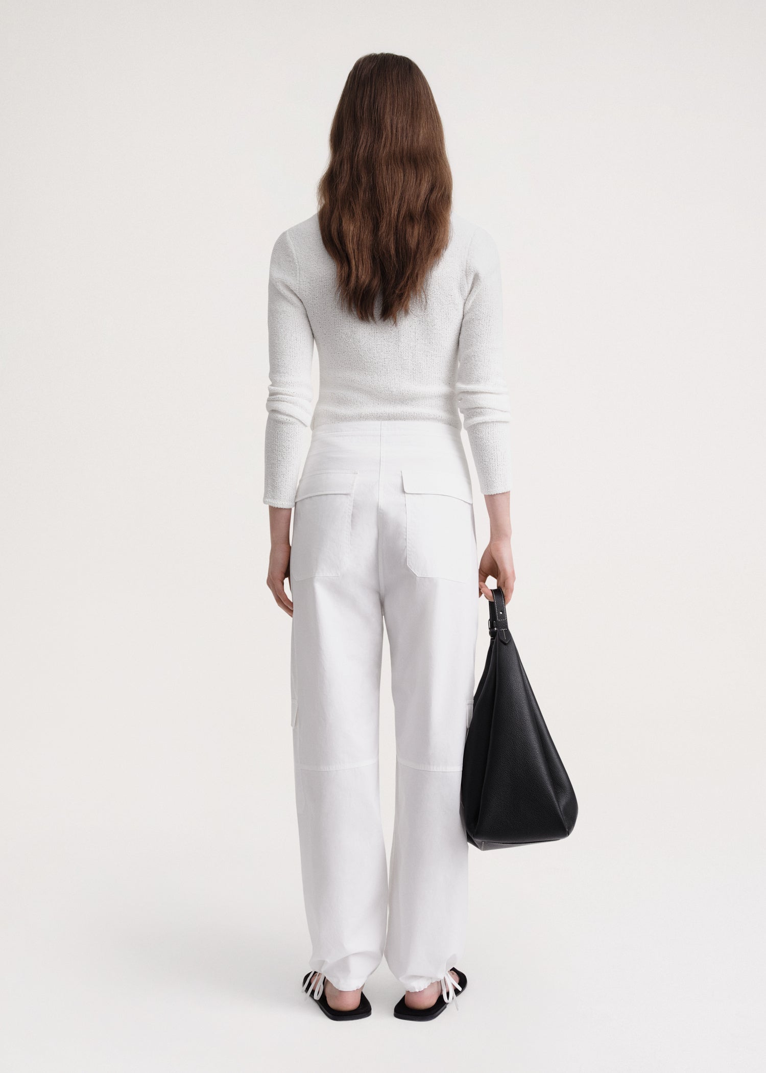 Pantalon cargo à multiples poches - White