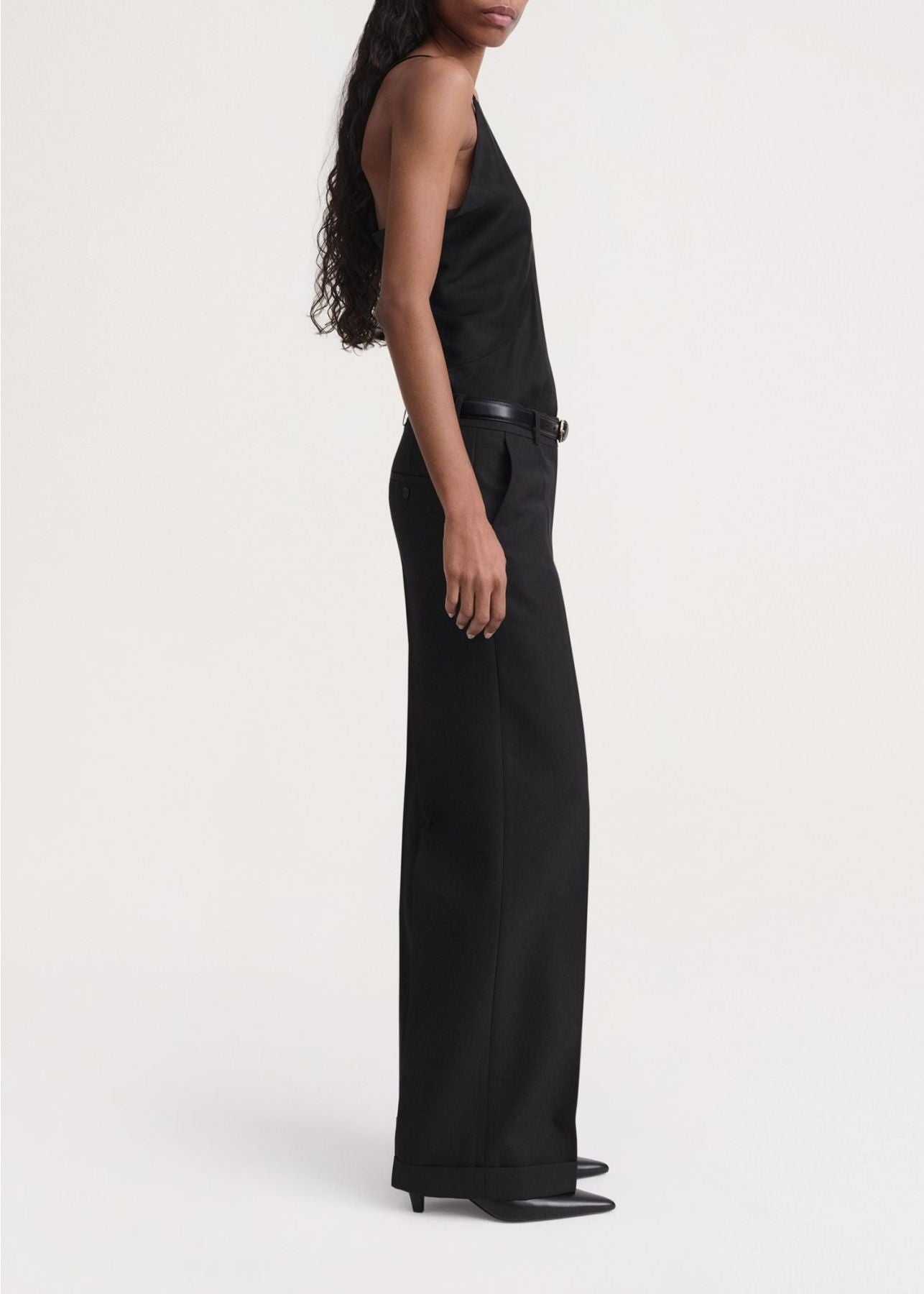 Pantalon de tailleur en laine mélangée - Black