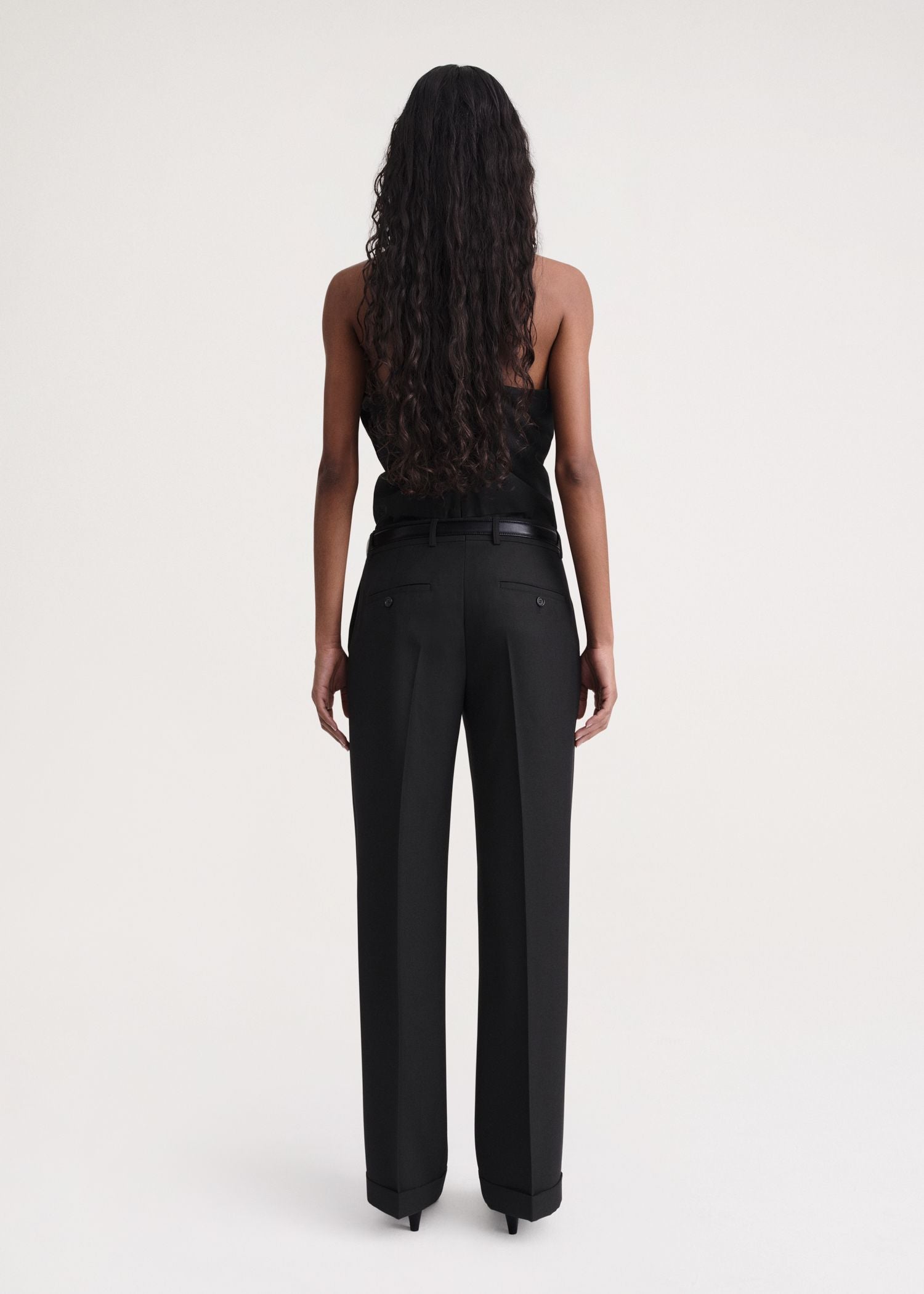 Pantalon de tailleur en laine mélangée - Black