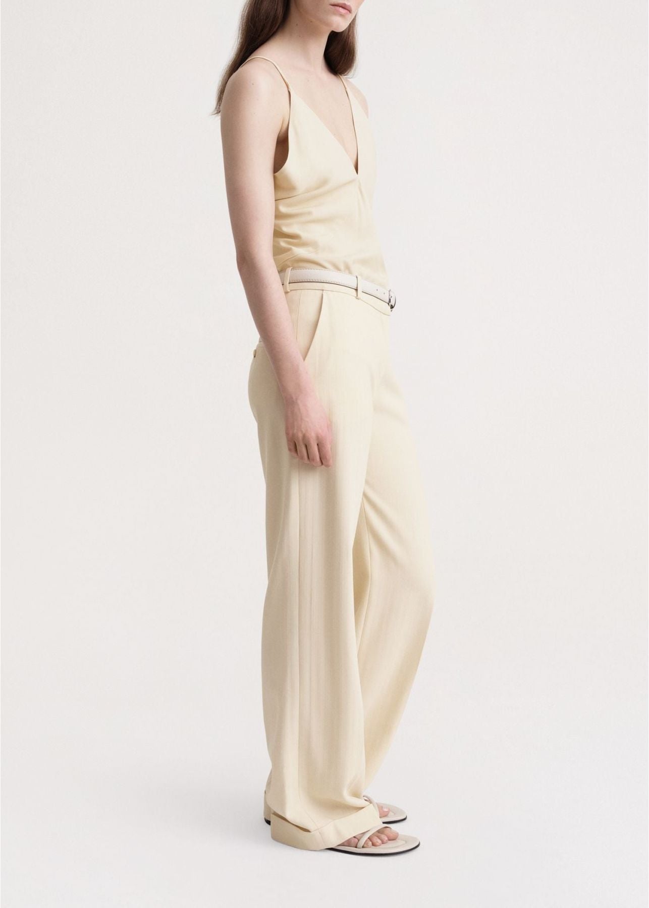 Pantalon de tailleur à chevrons - Bleached Sand