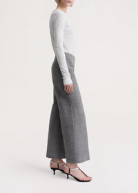 Pantalon large en laine - Grey Melange