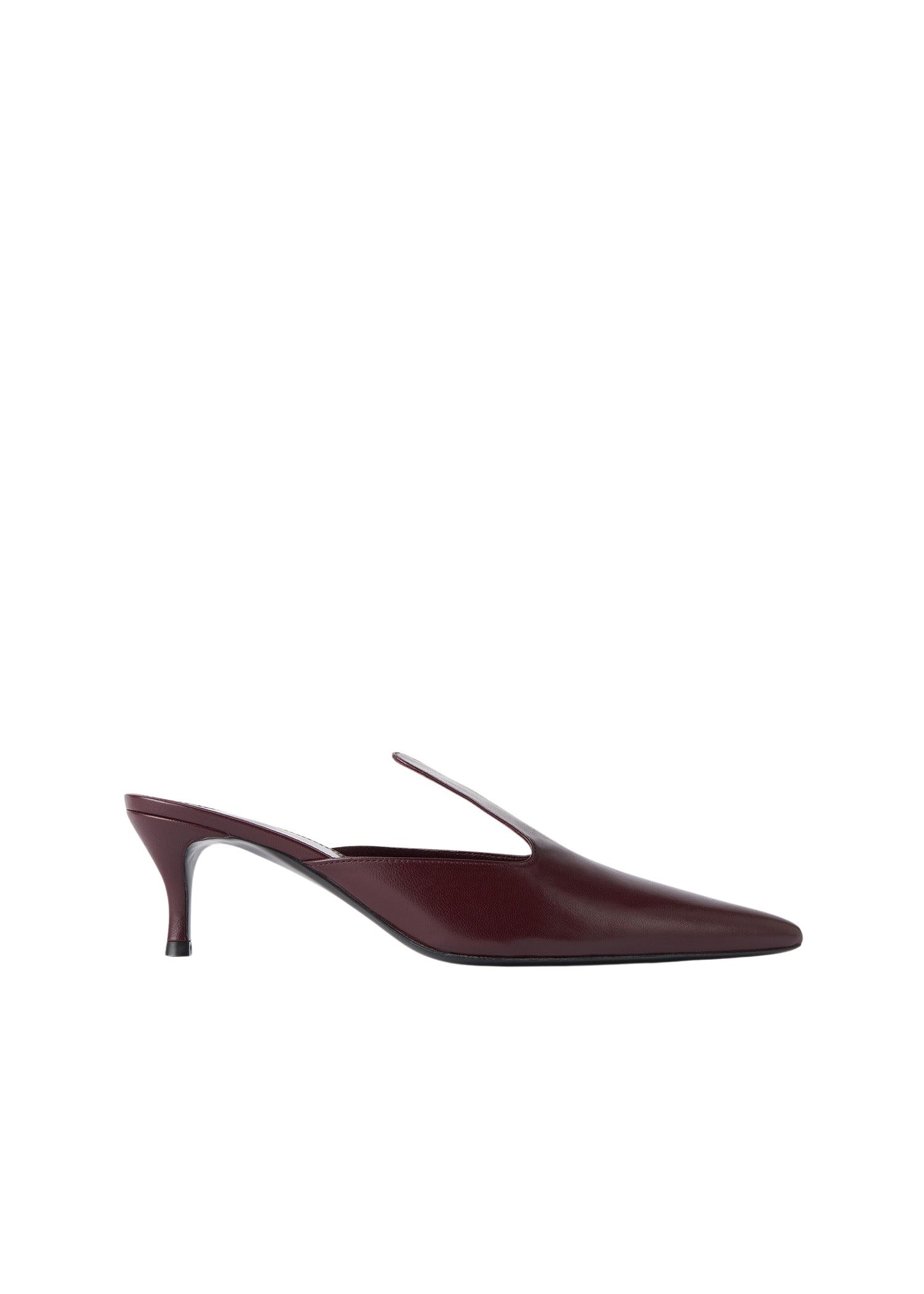Mules à talons 65 en cuir - Burgundy