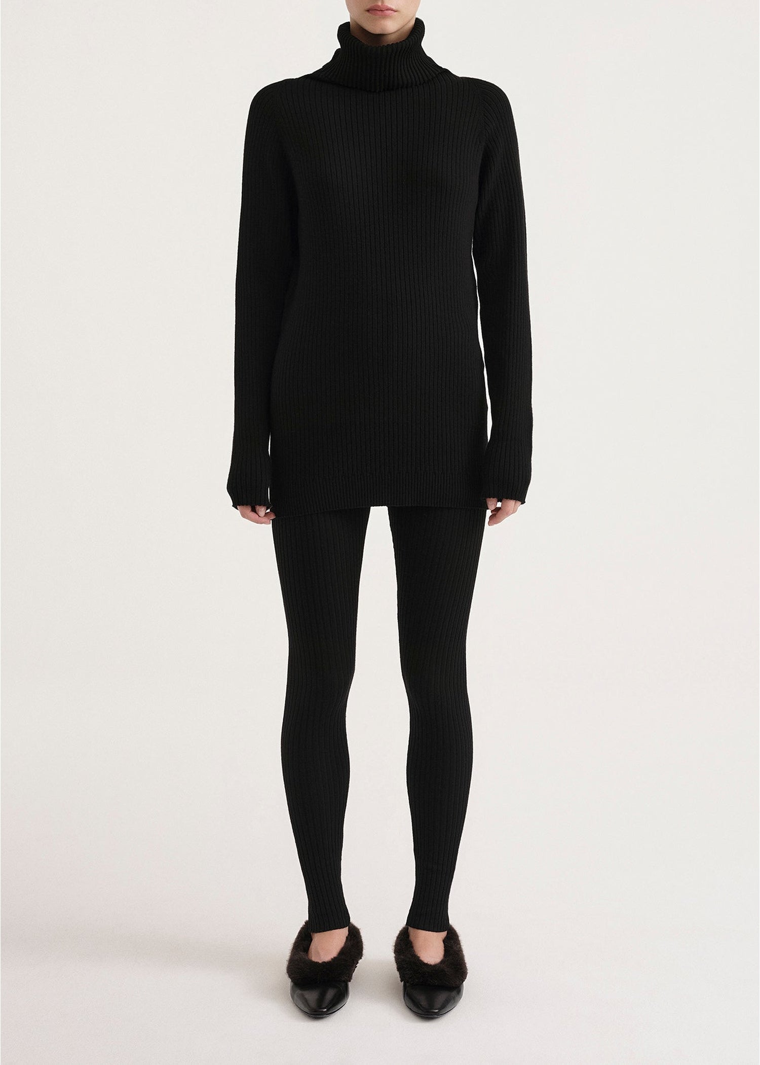 Legging tricoté en laine - Black