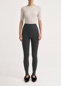 Legging tricoté en laine - Dark Grey Melange